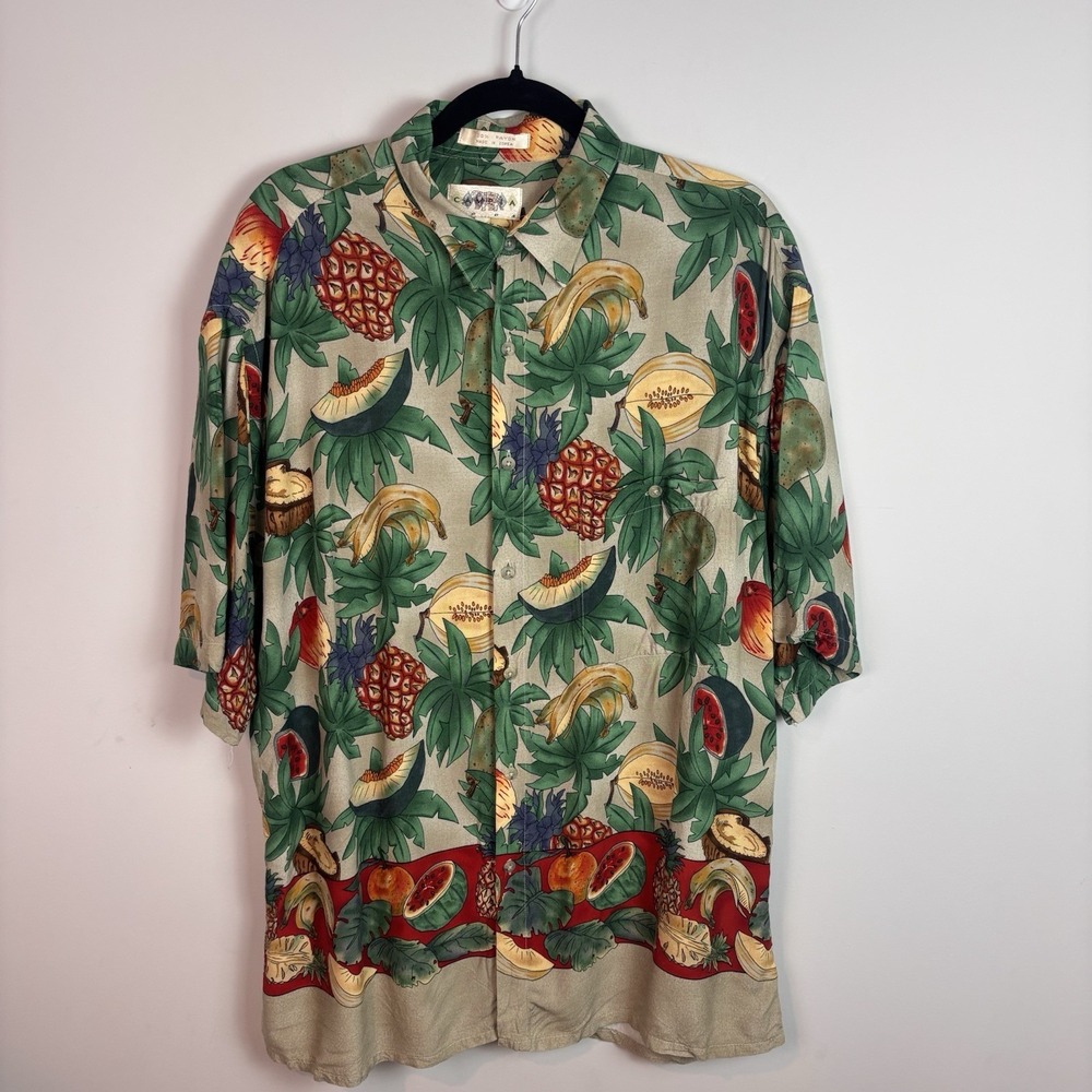 Vintage 90's Campia Moda Floral Hawaiian Tropical Shirt Men's SZ XL Resort‎ wear